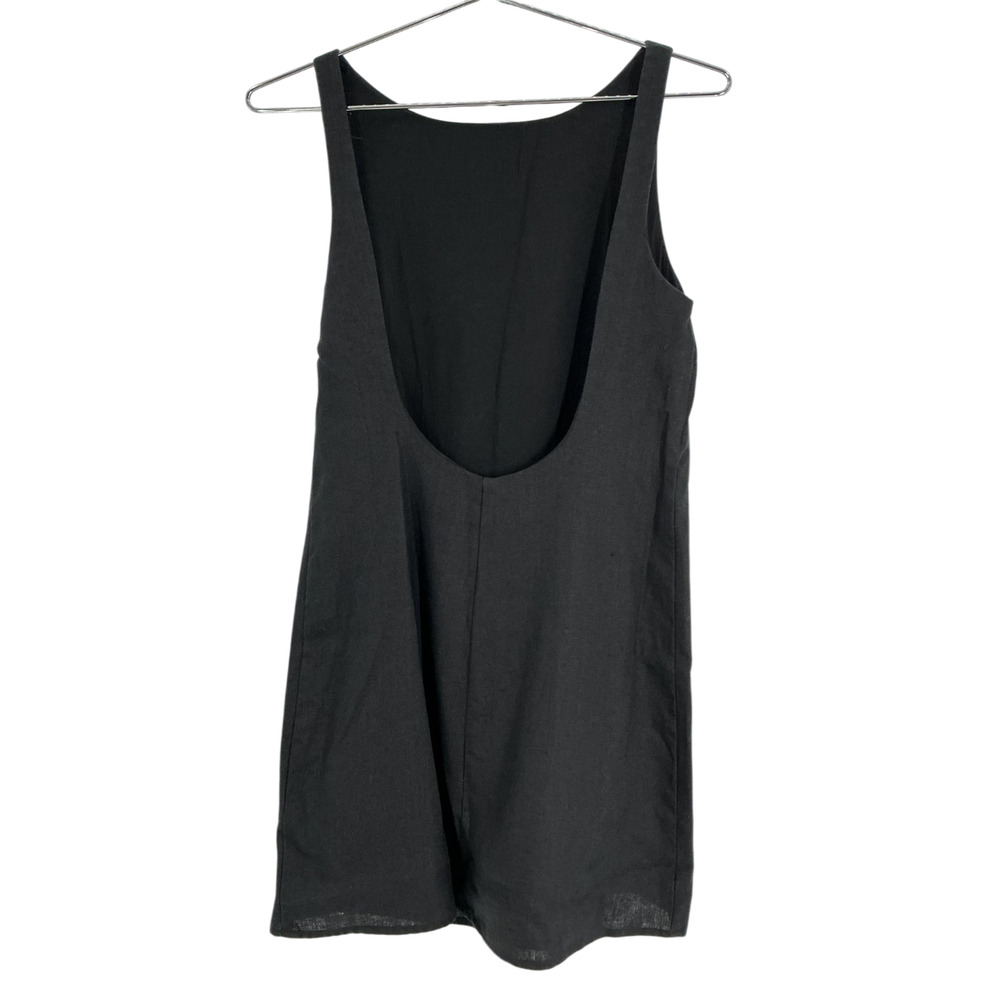 Reformation Linen Black Rosemond Dress Size 4 - Picture 3 of 4